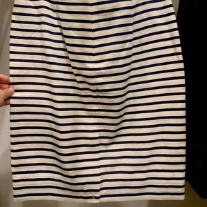 J. Crew Pencil Skirt, Size 0, navy blue and white